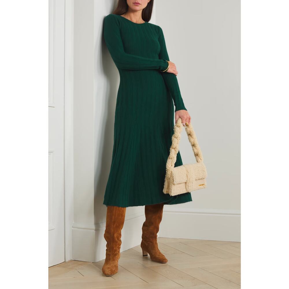 Reformation Evan Cashmere Ribbed Midi Dress